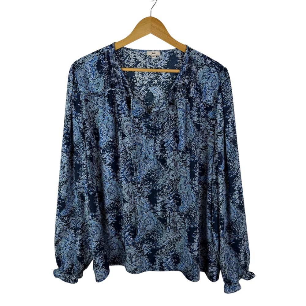 Joie Parisian Paisley Blue Blouse Size XXL Lightweight Boho Chic Relaxed Classic
